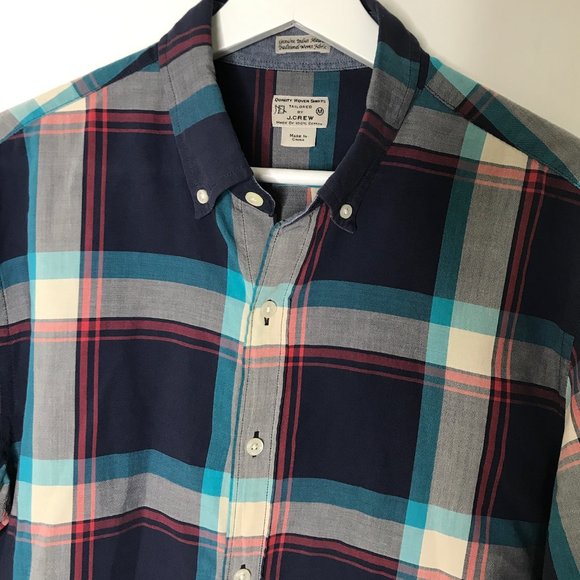 J Crew Genuine Madras Pattern Shirt, Made in India - Picture 2 of 5